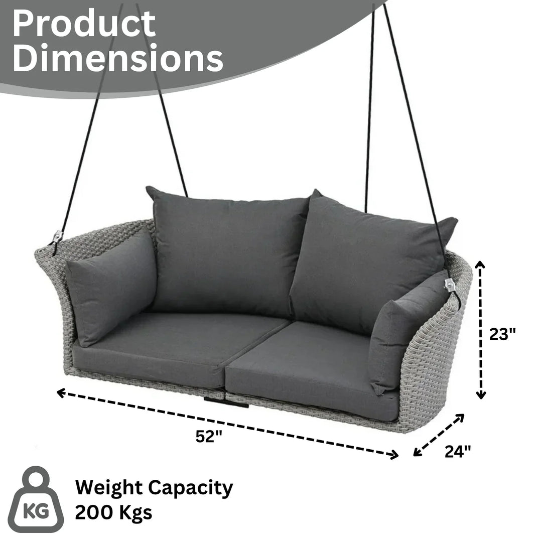 Chidinma Outdoor Rattan Wicker Hanging Swing Chair with Cushion