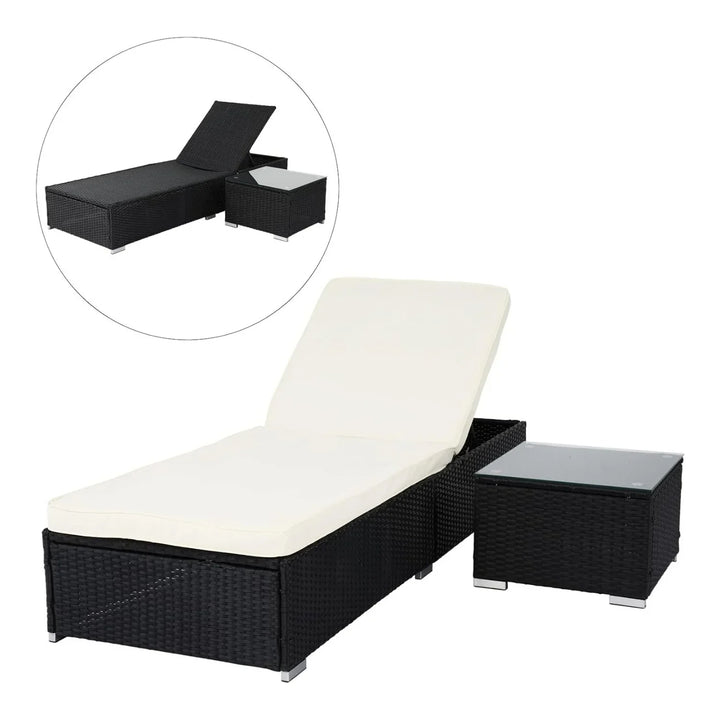 Valkyrie Outdoor Wicker Lounge Chair With Side Table