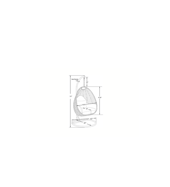 Pico Single Seater Hanging Swing With Stand For Balcony Garden (White) - Swings