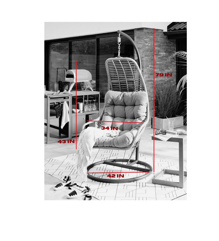 Emondo Single Seater Hanging Swing With Stand For Balcony , Garden Swing (Dark Brown)