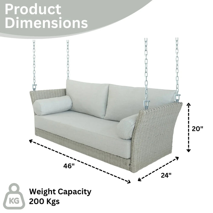 Banke Outdoor Rattan Wicker Hanging Swing Chair with Cushion