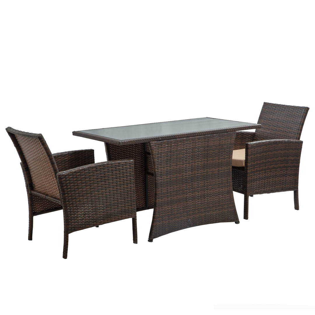 Amand Outdoor Patio Seating Set 2 Chairs and 1 Table Set (Brown)
