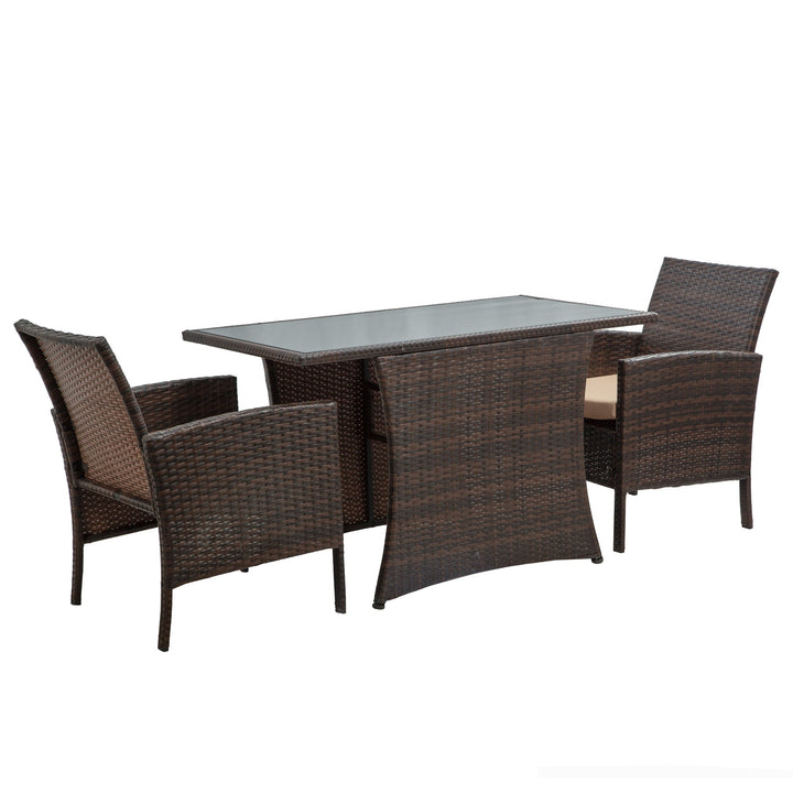 Amand Outdoor Patio Seating Set 2 Chairs and 1 Table Set (Brown)