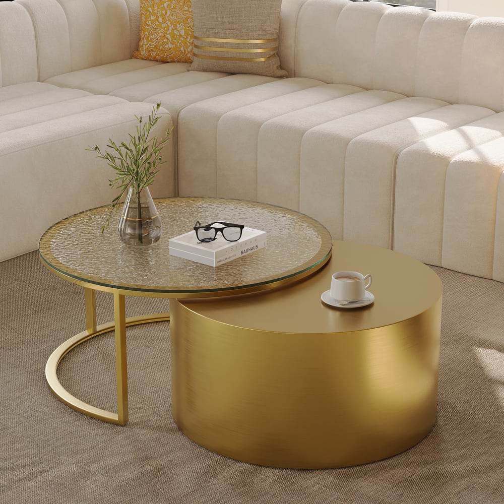 Samaira Stainless Steel Coffee Table for Living Room Golden Finish