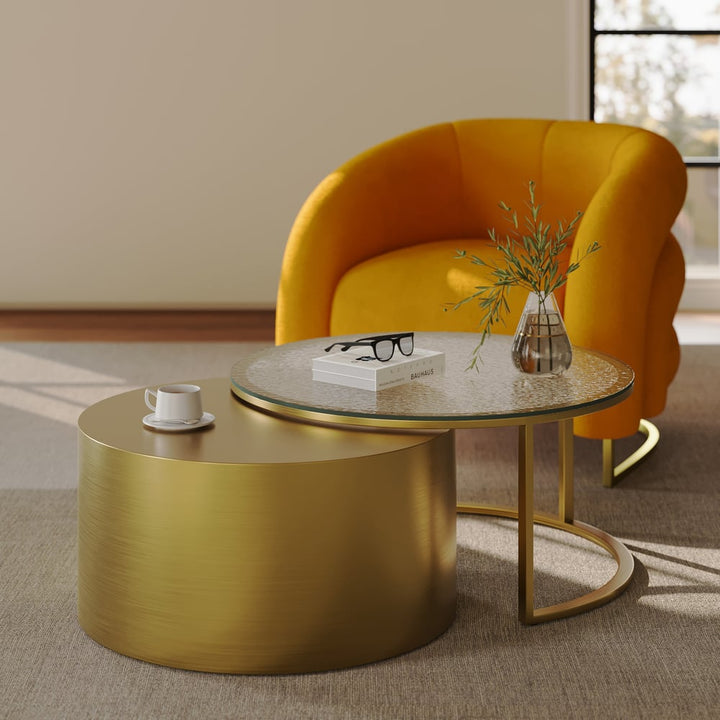 Samaira Stainless Steel Coffee Table for Living Room Golden Finish