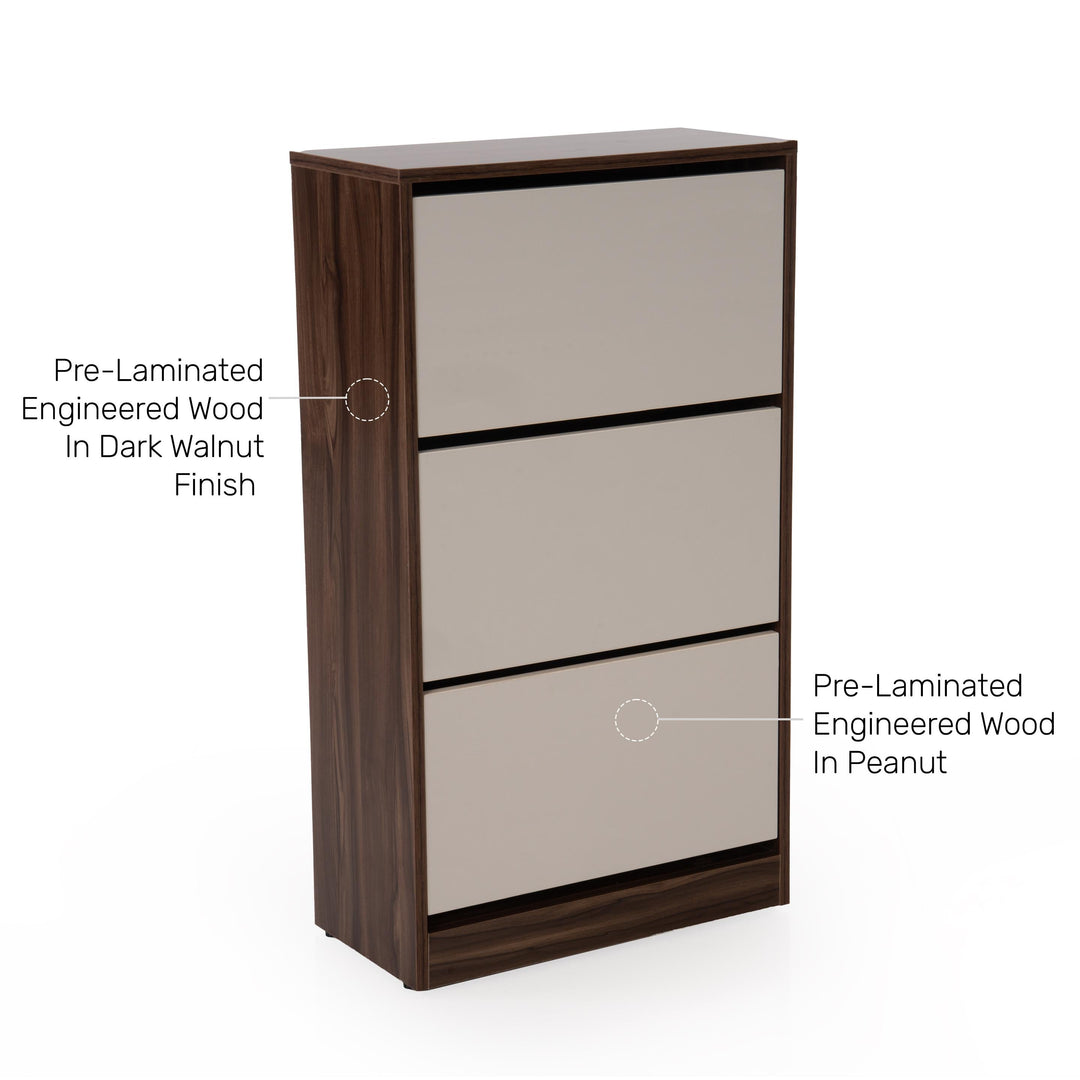 OmkarWood™ Premium Engineered Wood Shoe Cabinet with Pull-Down Racks