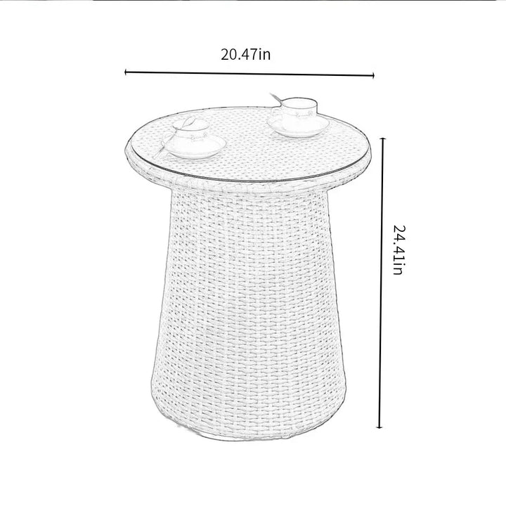 Cristián Outdoor Patio Seating Set 2 Chairs and 1 Table Set (White+Silver)