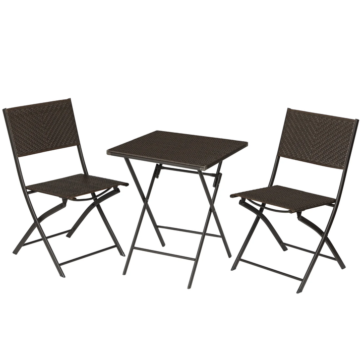 Boni Outdoor Patio Seating Set 2 Chairs and 1 Table Set (Dark Brown)