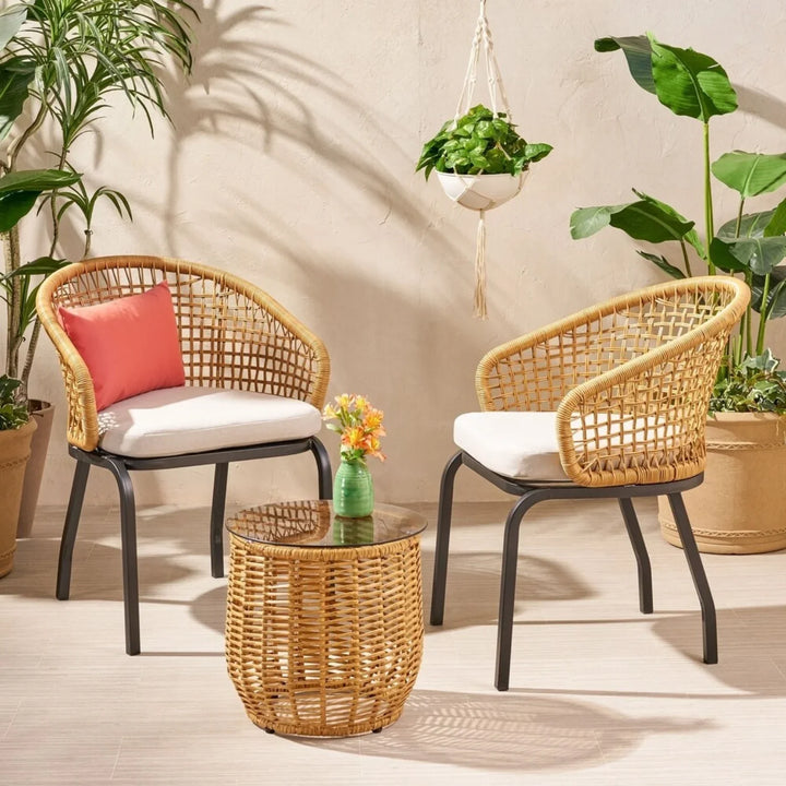 Clementine 3 Piece Garden Outdoor Rope Patio Set
