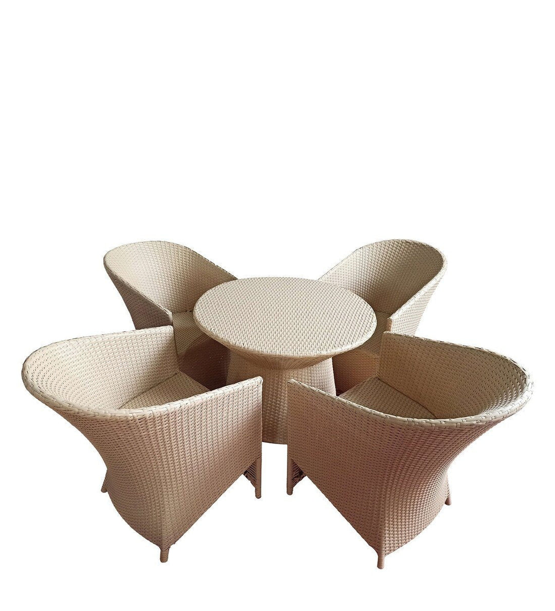 Vava Outdoor Patio Seating Set 4 Chairs and 1 Table Set (Cream)