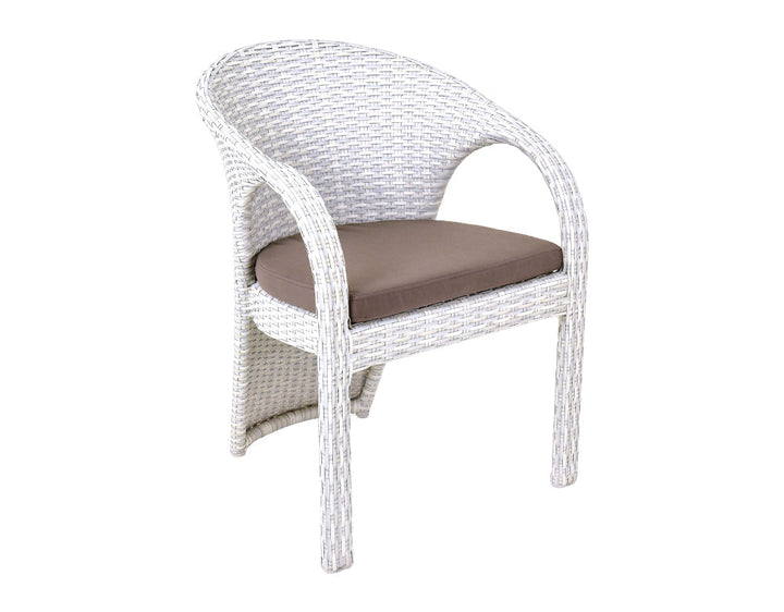 Colombina Outdoor Patio Dining Set 6 Chairs and 1 Table (Pearl white)