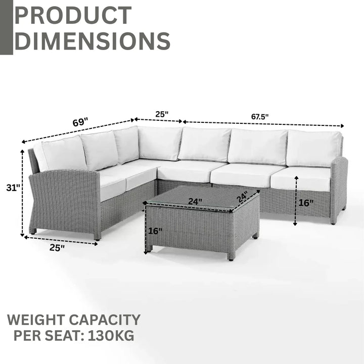 Piper L-Shape Outdoor Wicker Sofa Set