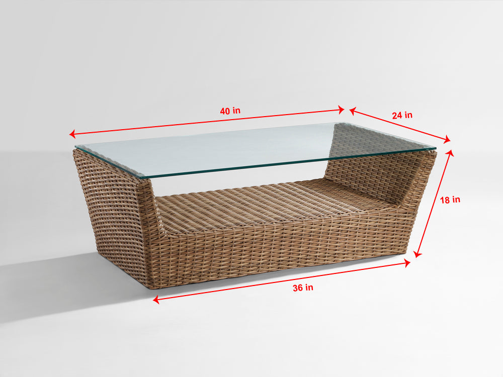 Reflin Outdoor Garden Balcony Sofa Set 2 Seater , 2 Single Seater and 1 Center Table With 1 Side Table Set (Brown + Beige)