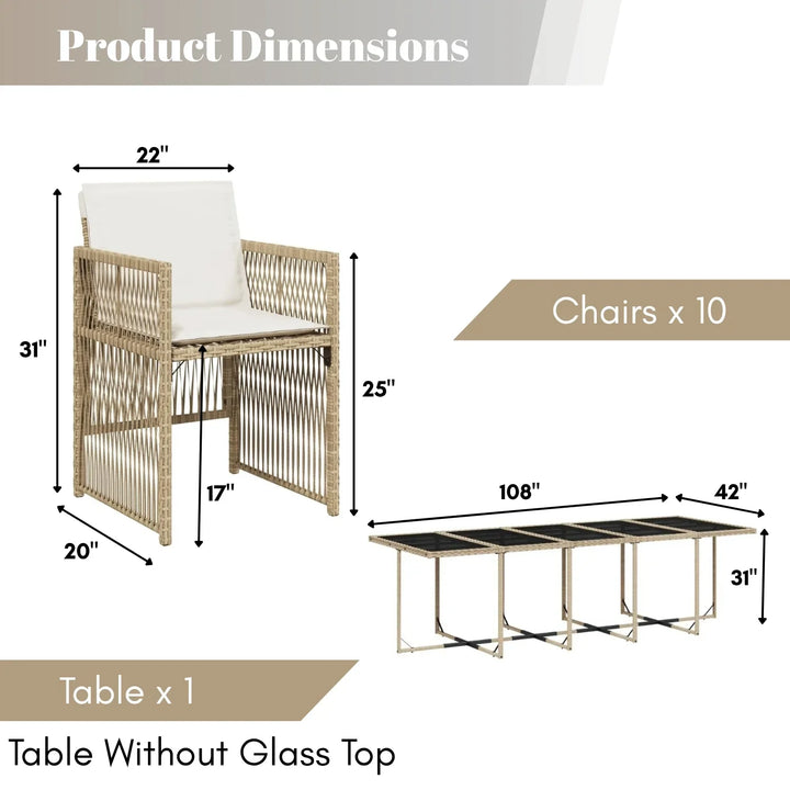 Reika 10 Seater Outdoor Rattan Wicker Dinning Set