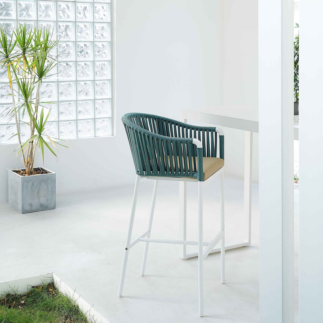 Hency Outdoor Patio Bar Chair 1 Chair for Balconey (Sky Blue) Braided & Rope