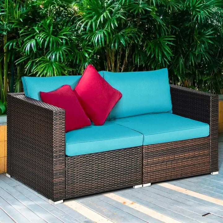 Brinda Outdoor All-Weather Rattan Wicker Double Seater Sofa