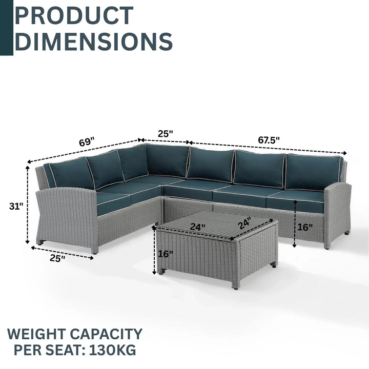 Everly L-Shape Outdoor Wicker Sofa Set