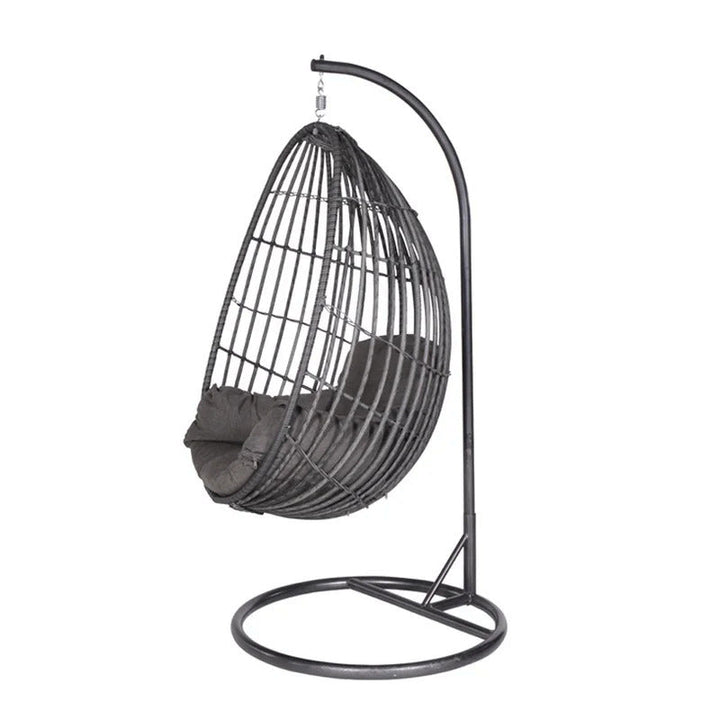 Verratti Single Seater Hanging Swing With Stand For Balcony , Garden Swing (Black)