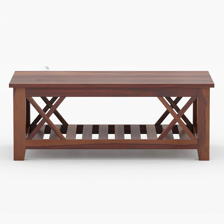 Maria Solid Wood Rectangle Coffee Table For Living Room