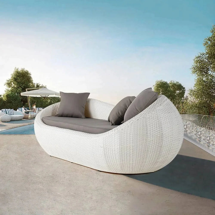 Outdoor Wicker 2 Seater Patio Garden Daybed