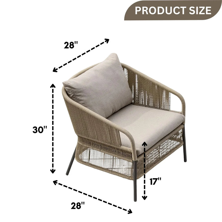 Urvi 2-Piece Outdoor Rope Single Seater Sofa