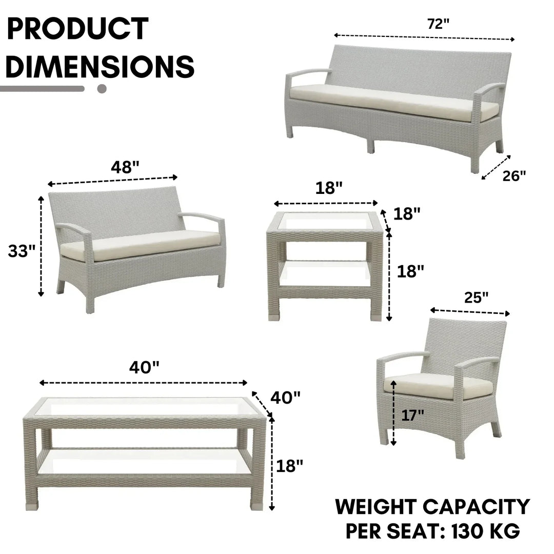 Margrit Outdoor Rattan Wicker 7-Seater Sectional Sofa Set