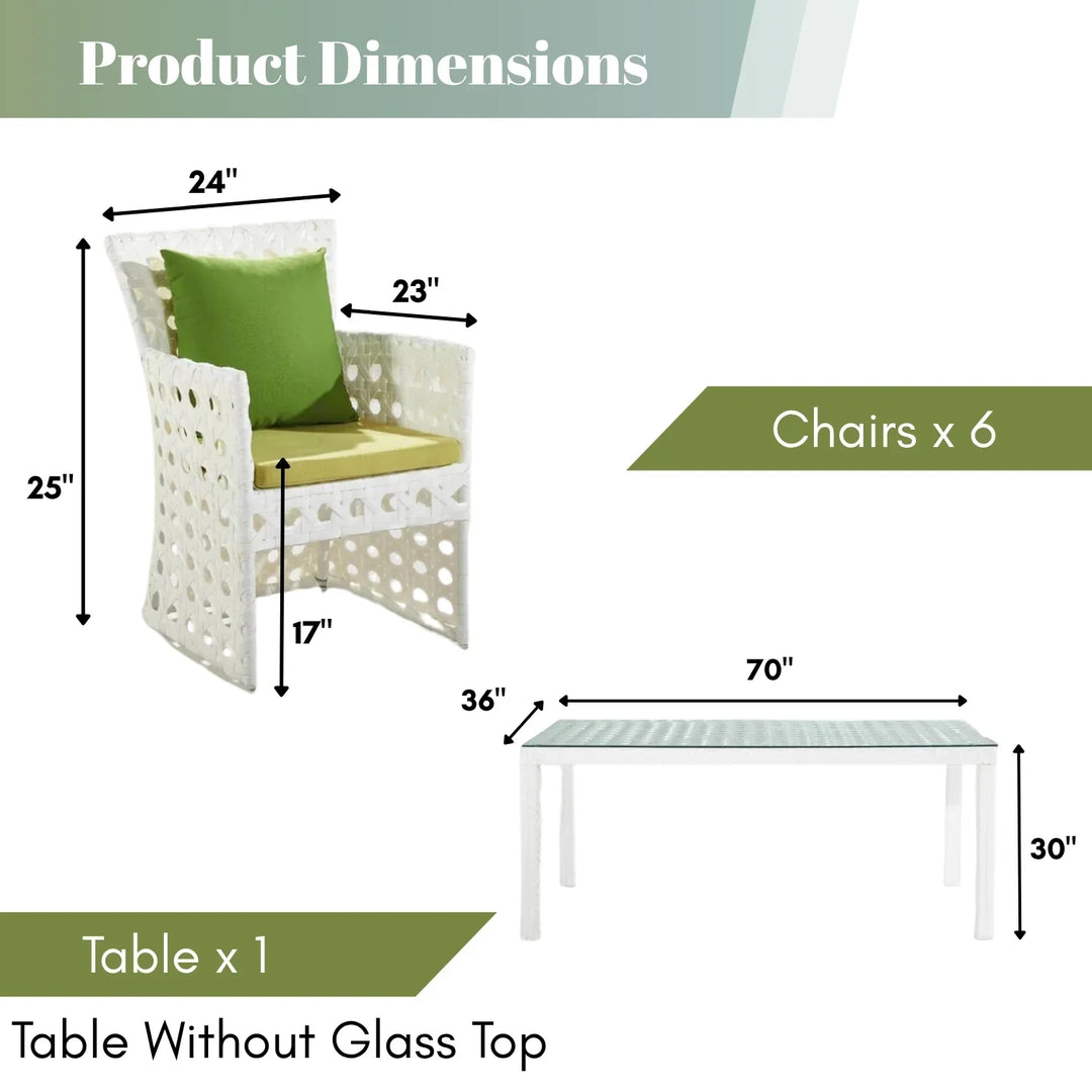 Peyton 7-Piece Outdoor Rattan Wicker Dinning Table Set