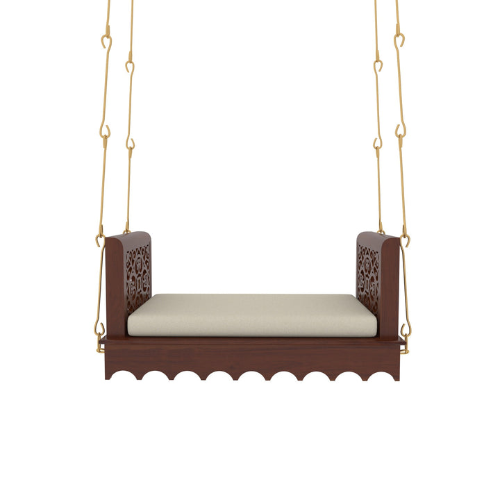 Aria Dark Irish Brown Polished Wooden Handmade Carved Swing