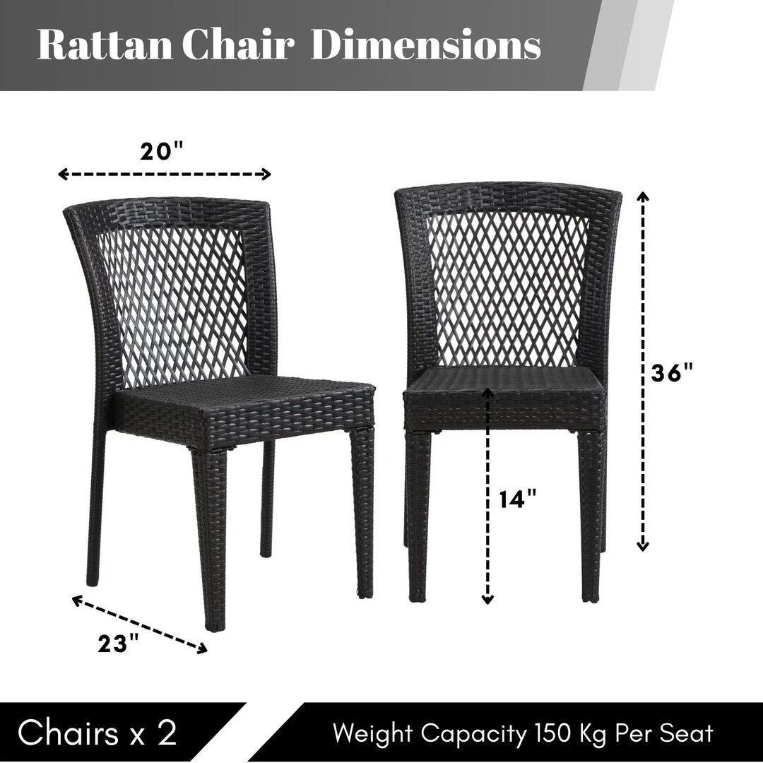 Aminata Outdoor Rattan Wicker Patio Dining Chairs
