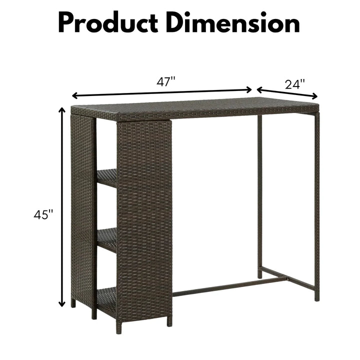 Maravilla Outdoor Rattan Wicker Bar Table with High-Top Design