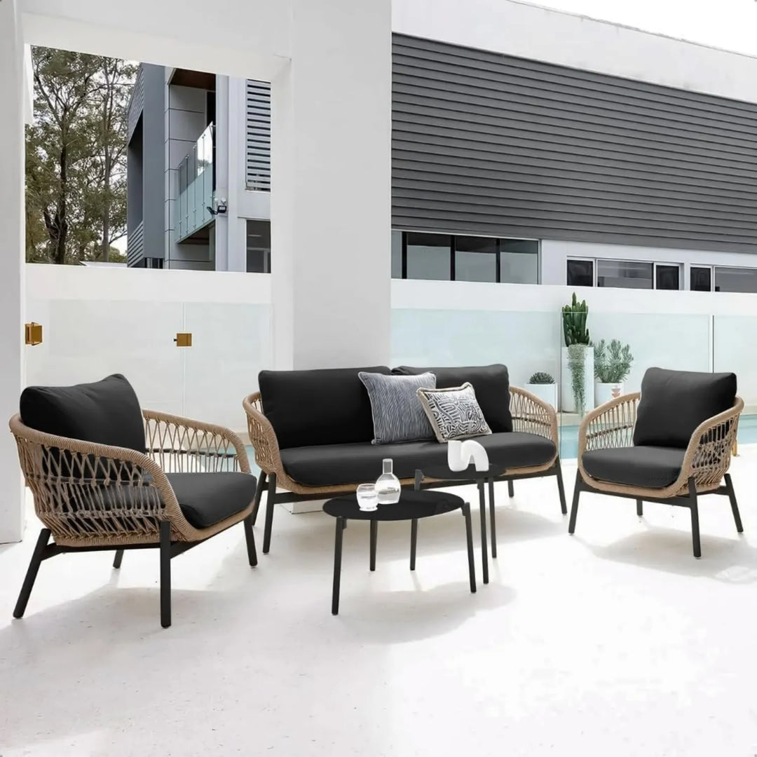 Latika Outdoor 4 Seater Rope Conversation Sofa Set