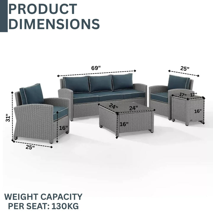 Ulani Outdoor Wicker 5-Seater Sofa Set