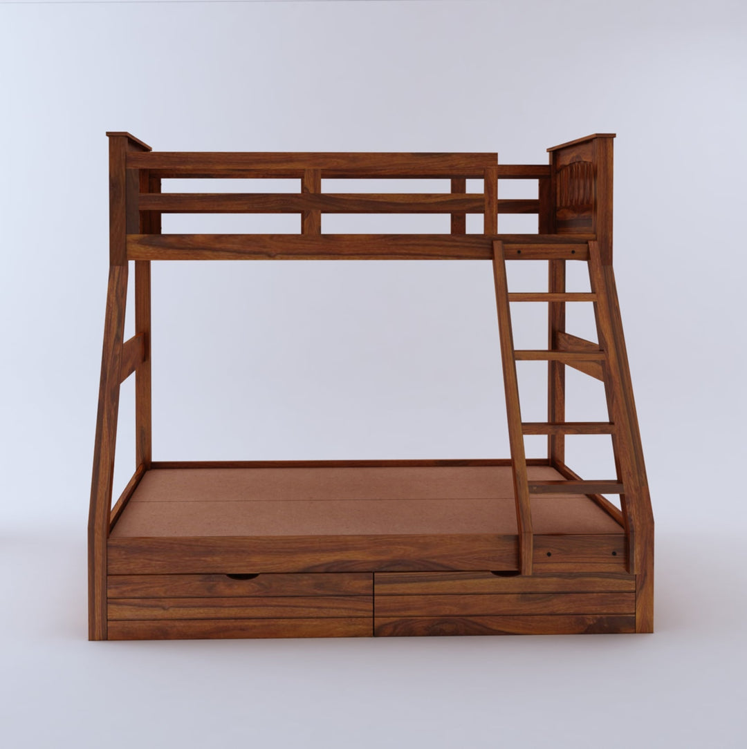 Susana Solid Sheesham Bunk Bed With Drawer Storage