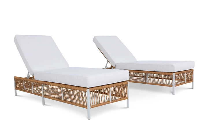 Dezire Outdoor Swimming Poolside Lounger Set of 2  (Honey)