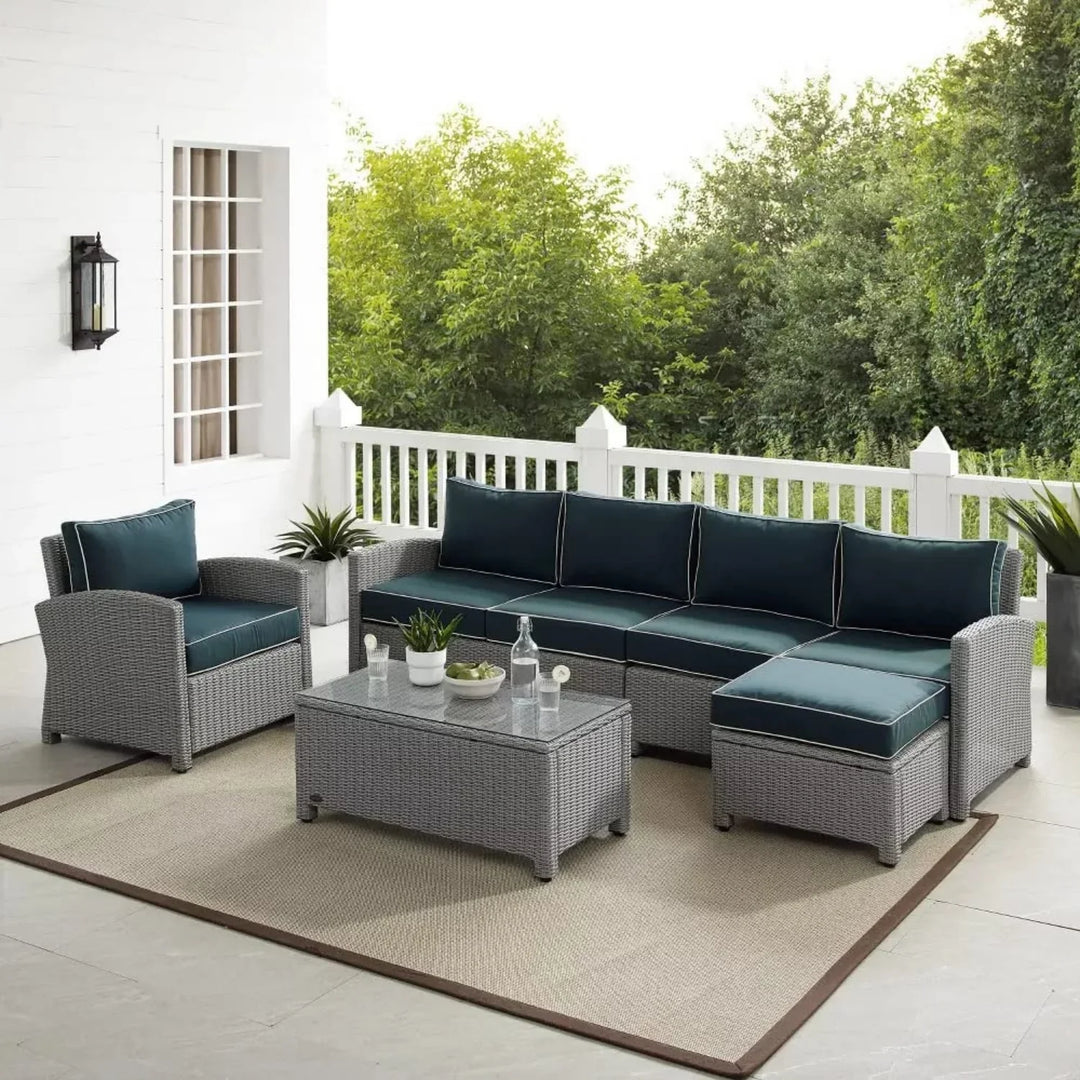 Liesel Outdoor Rattan Wicker 6-Seater Sofa Set
