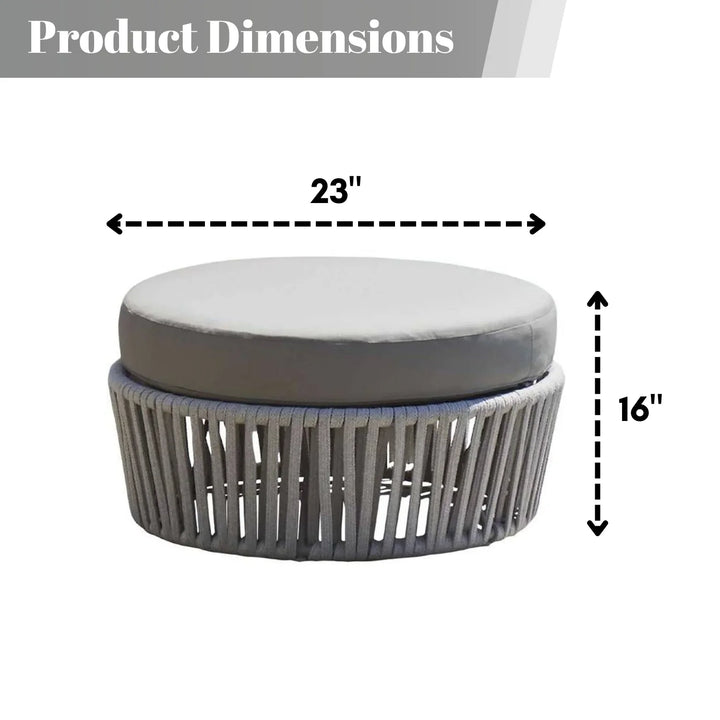 Hritika Round Outdoor Rope Footstool