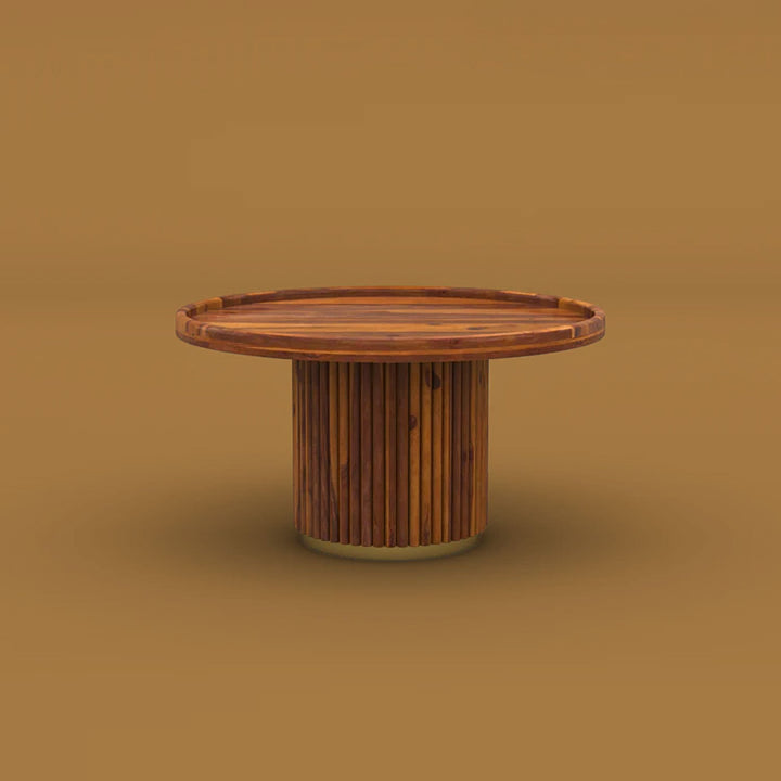 Sudhir Round Coffee Table (Honey Finish)