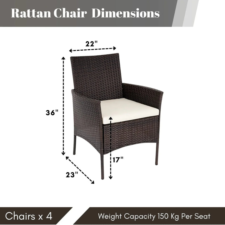 Anisa 4-Piece Outdoor Rattan Wicker Patio Dining Chairs