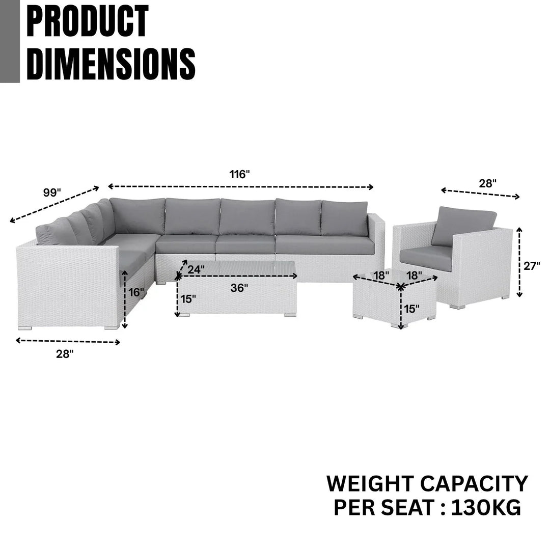Amara 7-Piece L-Shaped Outdoor Sectional Sofa