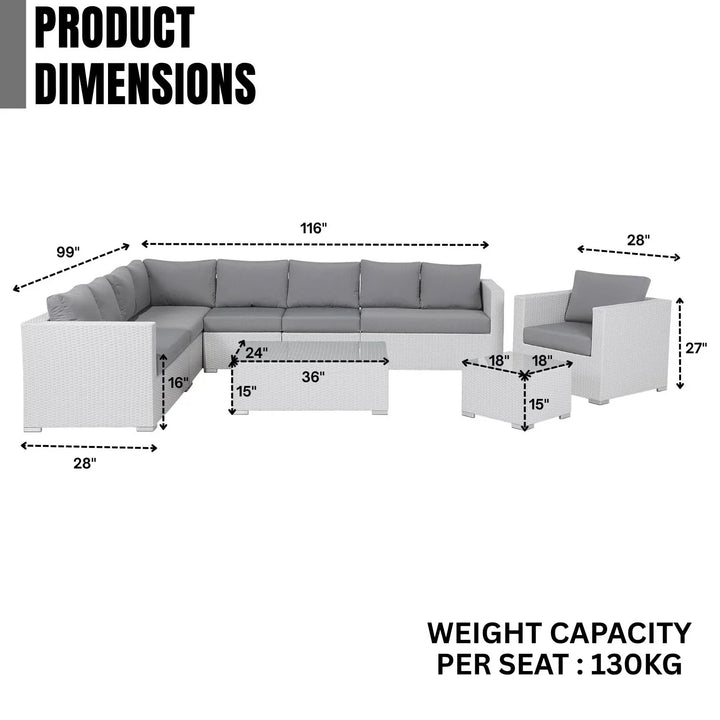 Amara 7-Piece L-Shaped Outdoor Sectional Sofa
