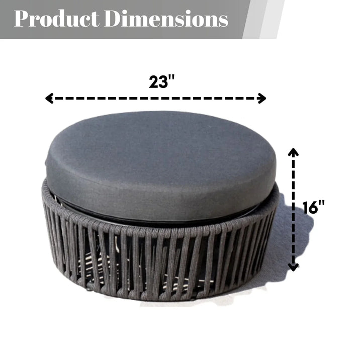 Ishvika Round Outdoor Rope Footstool