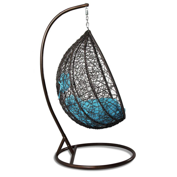 Celestino Single Seater Hanging Swing With Stand For Balcony , Garden Swing (Black)