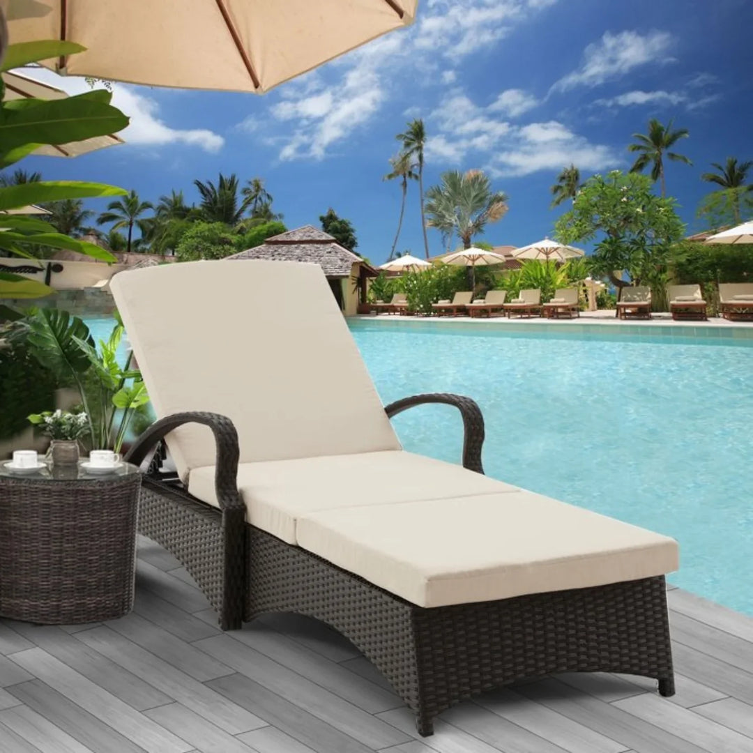 Bushra Outdoor All-Weather Wicker Lounger