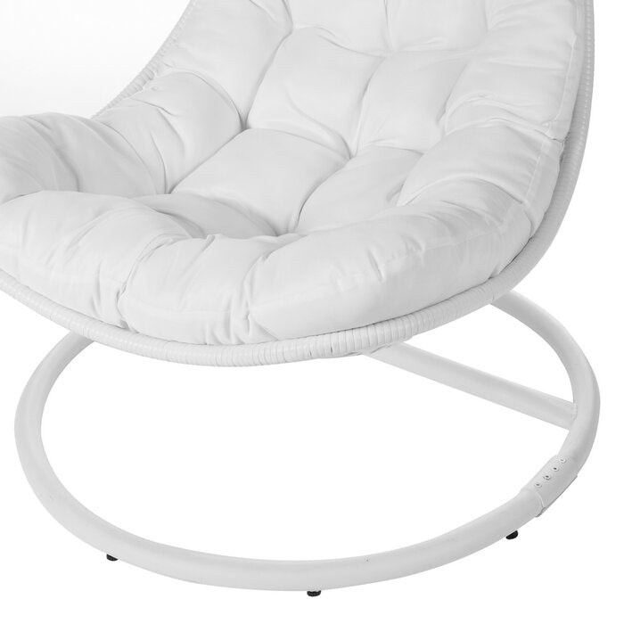 Vanda Single Seater Hanging Swing With Stand For Balcony , Garden Swing (White)