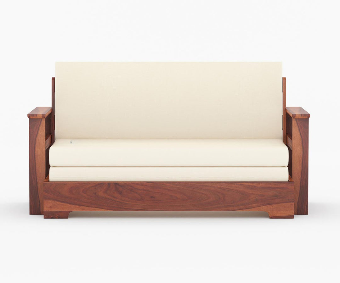 Rodion Solid Wood Sheesham Sofa Cum Bed | Solid Wood Sofa Come Bed (Honey Finish)