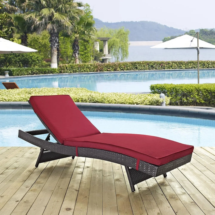 Trinidad Outdoor Rattan Wicker Chaise Lounger For Poolside