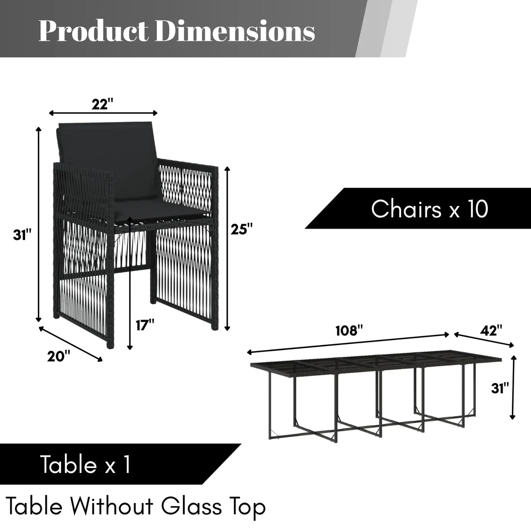 Sanika 10 Seater Outdoor Rattan Wicker Dinning Set