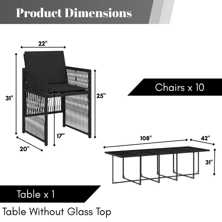 Sanika 10 Seater Outdoor Rattan Wicker Dinning Set