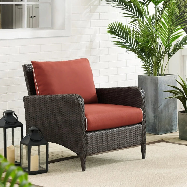 Vaidehi 1-Piece Outdoor Wicker Single Seater Sofa