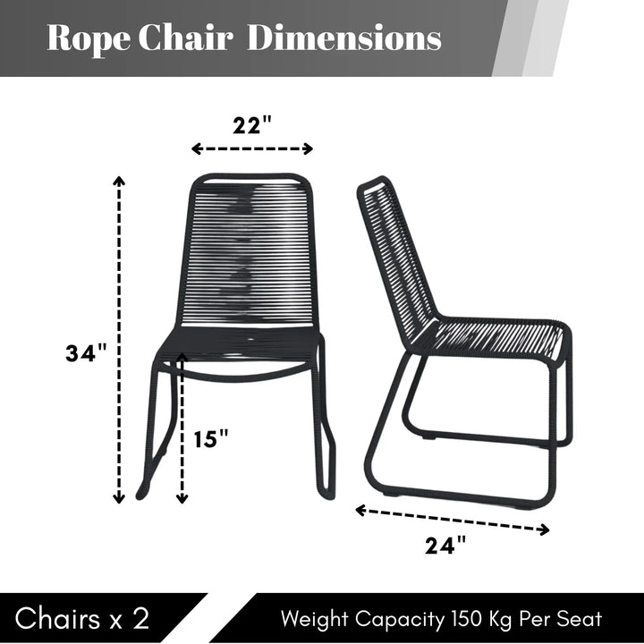 Amirah 2-Piece Outdoor Rope Patio Dining Chairs